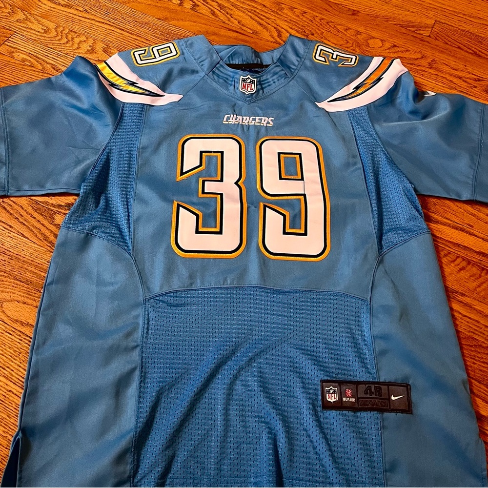 Danny Woodhead Chargers pastel blue jersey
